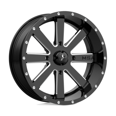 MSA Offroad Wheels - MSA Wheels M34 FLASH 18x7 4x156 0mm Gloss Black/Milled M34-018756M