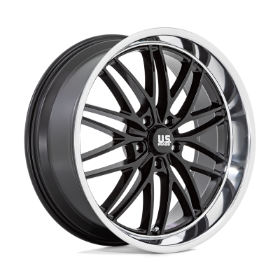 US Mag 1PC - US Mag Wheels U138 SANTA CRUZ 22x9 5x5.0 15mm Gloss Black/Diamond U13822907355
