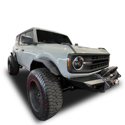 Black Horse Off Road - Black Horse FF-FBFR22HD Front/Rear Fender Flares Black for 21-24 Ford Bronco