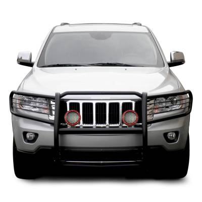 Black Horse Off Road - Black Horse 17A080202MA-PLFR Black Grille Guard w/LED for 11-21 Grand Cherokee