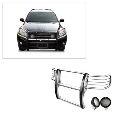 Black Horse Off Road - Black Horse 17A093902MSS-PLFB SS Grille Guard w/LED for 06-18 Toyota RAV4