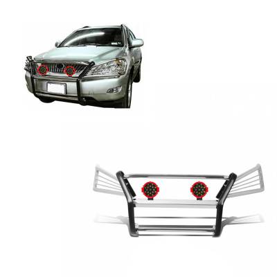 Black Horse Off Road - Black Horse 17G80330MSS-PLR SS Grille Guard w/LED for RX330/RX350