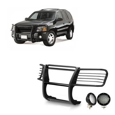 Black Horse Off Road - Black Horse 17GD26MA-PLFB Black Grille Guard w/LED for Envoy XL