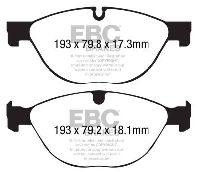 EBC Brakes - EBC Brakes DP32191C Redstuff Ceramic Low Dust Brake Pads for 14-22 F-Type