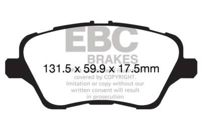 EBC Brakes - EBC Brakes DP32149C Redstuff Ceramic Low Dust Brake Pads for 14-19 Fiesta