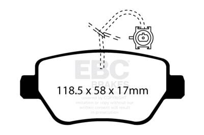 EBC Brakes - EBC Brakes DP32258C Redstuff Ceramic Low Dust Brake Pads for 14-17 Ghibli