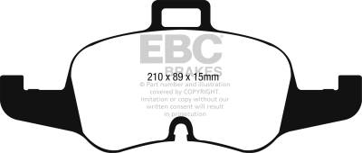 EBC Brakes - EBC Brakes DP32256C Redstuff Ceramic Low Dust Brake Pads for 16-18 TT Quattro