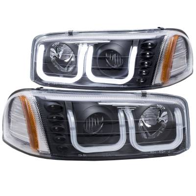 Anzo USA - Anzo USA Projector Headlight Set w/U-Bar Halo Black Sierra/Yukon/XL 111303