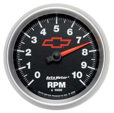 AutoMeter - AutoMeter 3697-00406 In-Dash Tachometer Gauge 3-3/8" 10K-RPM Black w/Red Bowtie