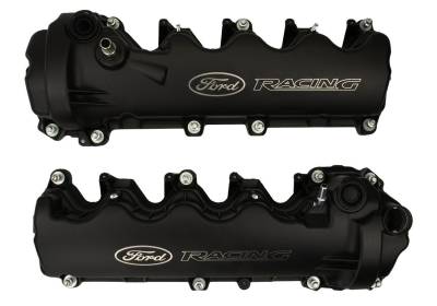Ford Performance Parts - Ford Performance M-6582-FR3VBLK Black Ford Racing Coated 3-Valve Cam Covers