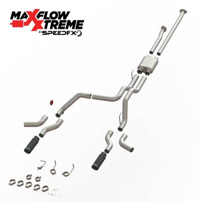 SpeedFx - SpeedFX 50800 MaxFlow Xtreme Cat-Back Exhaust Kit Dual Exit 4" Black Tips