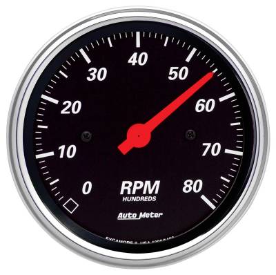 AutoMeter - AutoMeter 1490 Designer Black In-Dash Tachometer Gauge 3-3/8" 8000RPM
