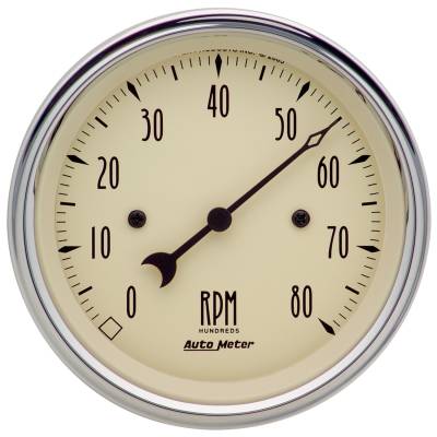 AutoMeter - AutoMeter 1890 Antique Beige In-Dash Tachometer Gauge 3-3/8" 8000RPM