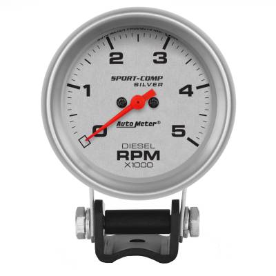 AutoMeter - AutoMeter 3788 Sport-Comp Silver Tachometer Gauge 2-5/8" 5000RPM