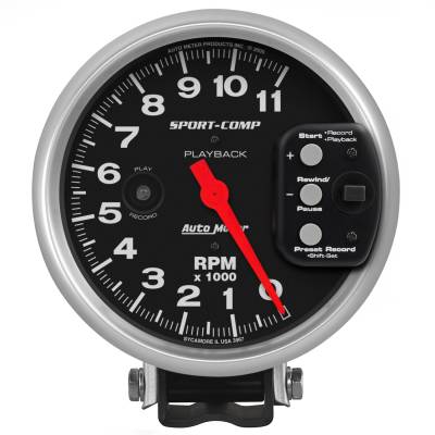 AutoMeter - AutoMeter 3967 Sport-Comp Tachometer Gauge 5" 11000RPM w/Playback