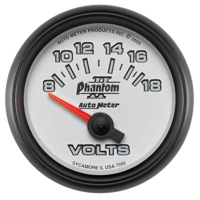 AutoMeter - AutoMeter 7592 Phantom II Volt Meter Gauge 2-1/16" Short Sweep