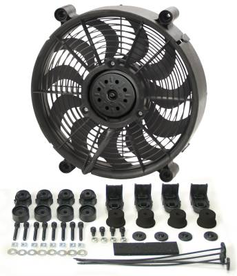 Derale - Derale 16212 12" High Output Single RAD Pusher/Puller Fan w/Premium Mount Kit