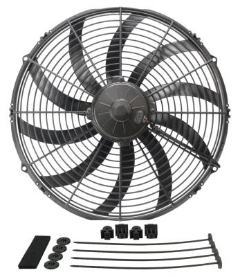Derale - Derale 16116 16" High Output Curved Blade Electric Puller Fan