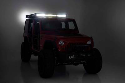 Rough Country Suspension Systems - Rough Country 10615 Hard Top Roof Rack w/LEDs Black for Jeep Wrangler JK