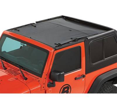 Bestop - Bestop 52402-35 Sun Safari Extended Bikini Top Black for 07-18 Wrangler JK 2DR