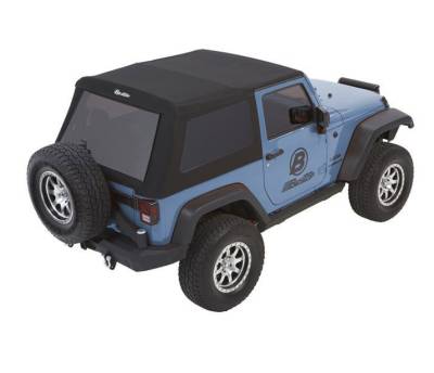 Bestop - Bestop Trektop Glide Black Twill Soft Top for Wrangler JK 2DR 54922-17