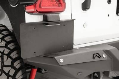 Fab Fours - Fab Fours M4550-1 Rear Bumper License Plate Bracket for 18-24 Jeep Wrangler JL