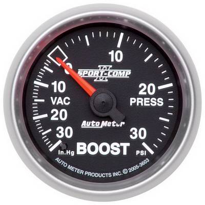 AutoMeter - AutoMeter 3603 Sport-Comp II Vacuum/Boost Gauge 2-1/16" Full Sweep