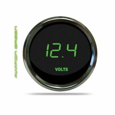 Intellitronix - Intellitronix MS9015G LED Digital Voltmeter 2-1/16" 7 To 25.5 Volts Chrome Green