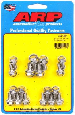 ARP Auto Racing - ARP 434-1802 Oil Pan Bolt Kit Hex Head Stainless Steel