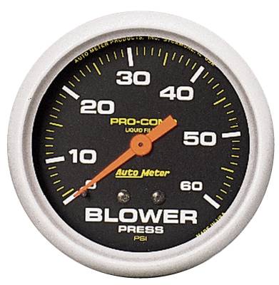 AutoMeter - AutoMeter 5402 Pro-Comp Blower Pressure Gauge 2-5/8" Full Sweep Liquid Filled