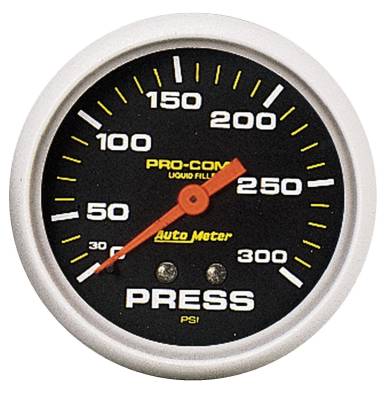 AutoMeter - AutoMeter 5423 Pro-Comp Pressure Gauge 2-5/8" Full Sweep Liquid Filled