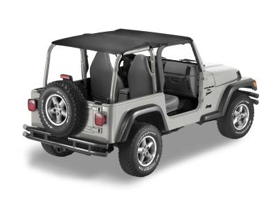 Bestop - Bestop 52532-35 Header Safari Ext Bikini Top Black Diamond for 03-06 Wrangler TJ