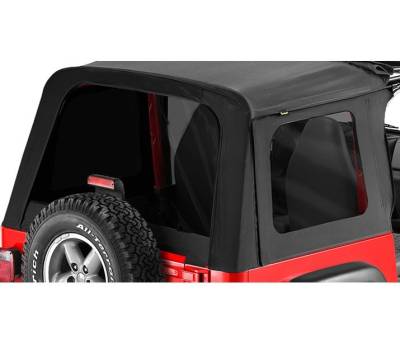 Bestop - Bestop 58698-15 Soft Top Replacement Window Black Denim for 76-95 Jeep CJ7/YJ
