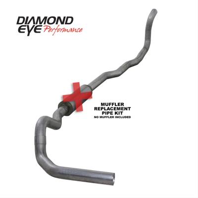 Diamond Eye Performance - Diamond Eye K4211A-RP 4" Turbo-Back w/o Muffler Exhaust Aluminized 89-93 Dodge