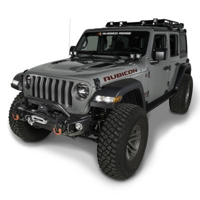 Rugged Ridge - Rugged Ridge 11549.05 Arcus Front Bumper Set w/Overrider 18-21 Jeep JL/JT