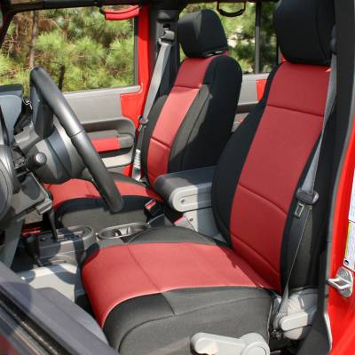 Rugged Ridge - Rugged Ridge 13296.53 Seat Cover Kit Black/Red 11-18 Jeep Wrangler JK 2DR
