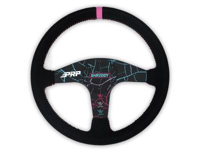 PRP - PRP SHRDYG255 Black/Black/Pink 13" Shallow Dish Shreddy Steering Wheel