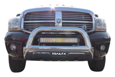 TrailFX - TrailFX B1516S Polished Stainless Bull Bar 3.5" w/Skid Plate