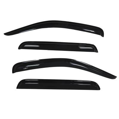 TrailFX - TrailFx 4407H 4PC Window Vents Low Profile Tape-On Smoke Acrylic