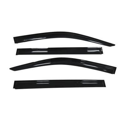 TrailFX - TrailFx 4427H 4PC Window Vents Low Profile Tape-On Smoke Acrylic