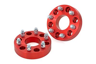 Rough Country Suspension Systems - Rough Country 1160RED 1.5" 6x5.5 Aluminum Wheel Spacers Pair 88-21 GM 1500