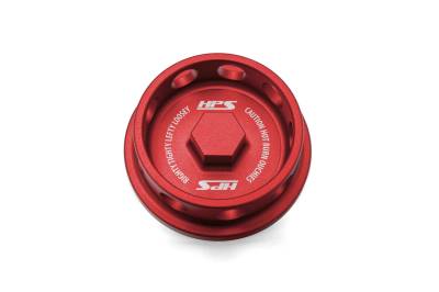 HPS Performance - HPS 5269-104R Anodized Billet Alum Oil Cap M32x3.5 18mm Tall Thread 37mm Height