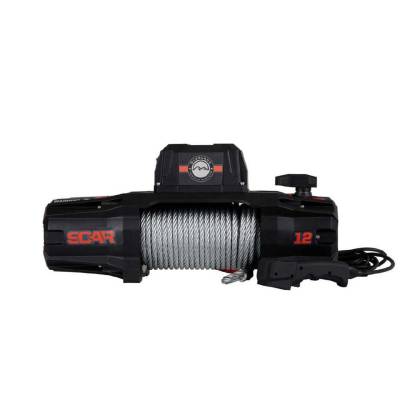 Overland Vehicle Systems - Overland Vehicle Systems 19119901 SCAR 12 12000lb Winch w/Steel Cable & Remote