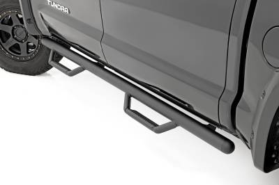 Rough Country Suspension Systems - Rough Country RCT0786CCB 3" Drop Step Nerf Bars Black for 07-21 Tundra CrewMax