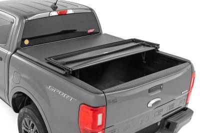 Rough Country Suspension Systems - Rough Country Soft Tri-Fold Tonneau Cover 19-23 Ranger 5' 41219500A