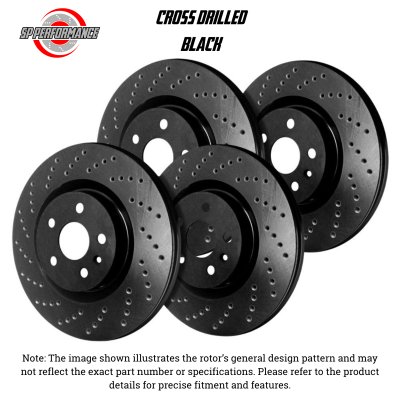 SP Performance - SP Performance KT-FRR-C-B-001429 Cross Drilled BLK Zinc Rotors 09-13 Mini Cooper