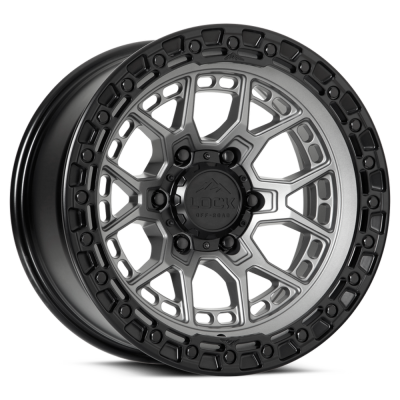 Lock Off-Road - Lock Off-Road COMMANDO-2163MGMBR Commando 20X10 6x135 -18mm Matte Grey w/Black