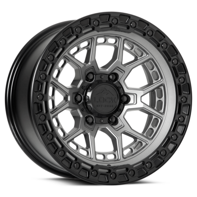Lock Off-Road - Lock Off-Road COMMANDO-2169MGMBR Commando 20X10 6x5.5 -18mm Matte Grey w/Black