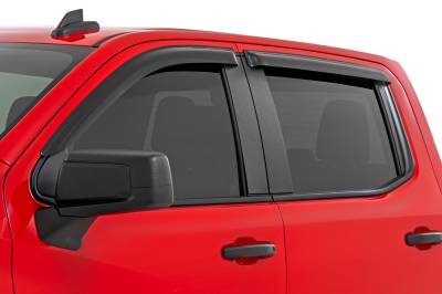 Rough Country Suspension Systems - Rough Country Smoke Rain Guard Window Deflectors Silverado/Sierra Crew 911924