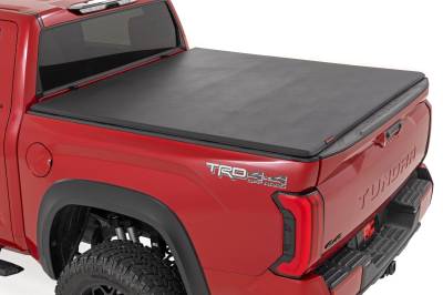 Rough Country Suspension Systems - Rough Country 41419560A Soft Tri-Fold Tonneau Cover for 22-26 Toyota Tundra 5.5'